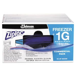 1 Gal. 2.7 mil 10.56 in. x 10.75 in. Clear Double Zipper Freezer Bags (250/Carton)