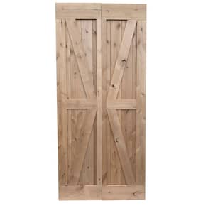 38 in. x 84 in. Bifold Solid Core Unfinished Alder Wood Barn Door Slab