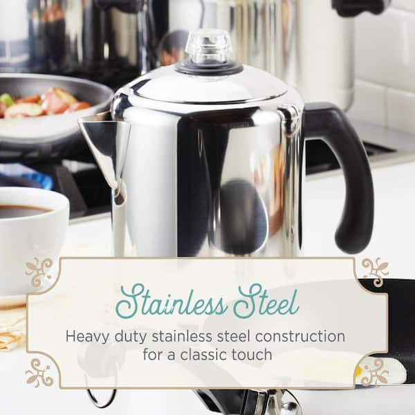 Elite Gourmet 8-Cup Stainless Steel Classic Stovetop Coffee Percolator  EC008 - The Home Depot