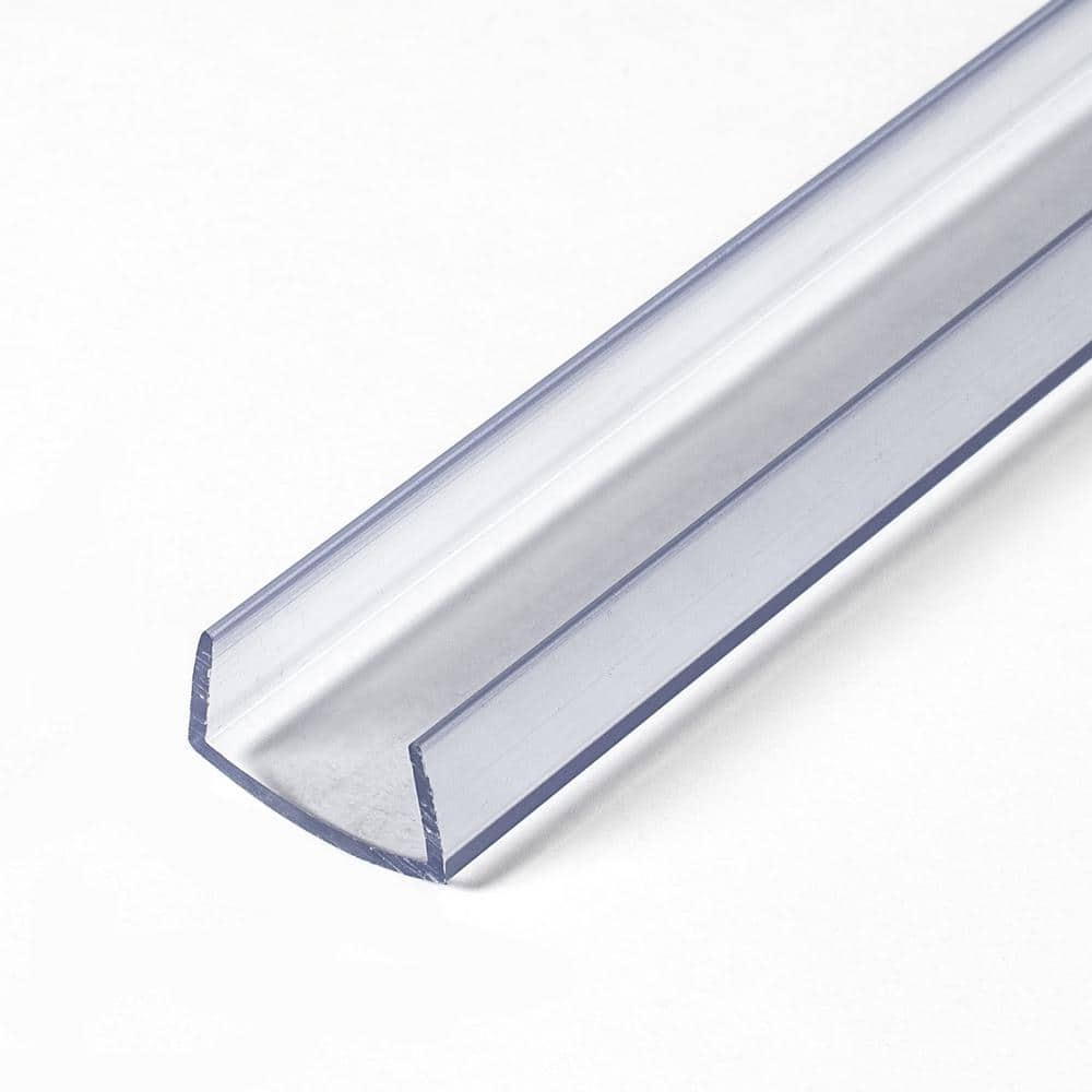 3/8 in. D x 3/4 in. W x 72 in. L Clear PVC Plastic U-Channel Moulding Fits 