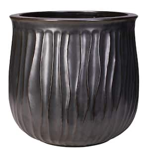 14.5 in. x 13 in. Riverside Decorative Ceramic Planter -Gunmetal