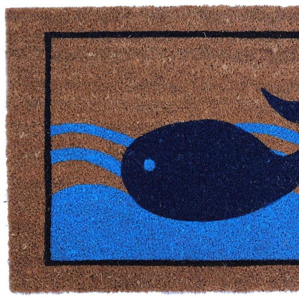 Multi-Colored 30 in. x 18 in. Coir Non-Slip Indoor/Outdoor Door Mat