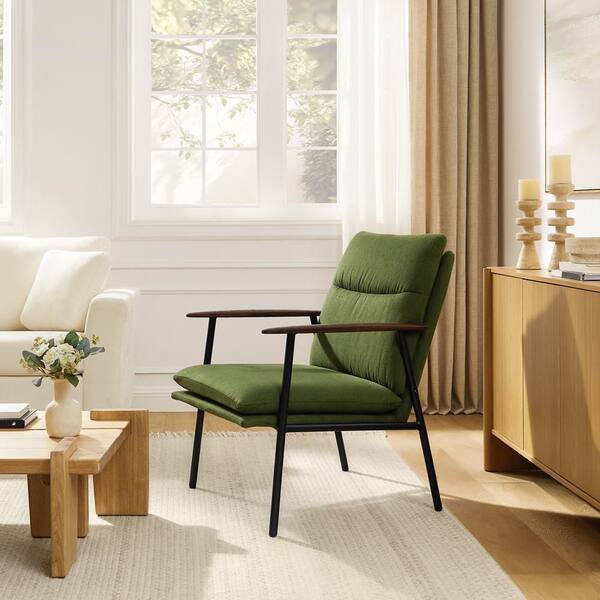 Art Leon LIRA Green Polyester Accent Arm Chair SF087-1-GE-F - The