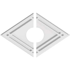 18 in. W x 12 in. H x 4 in. ID x 1 in. P Diamond Architectural Grade PVC Contemporary Ceiling Medallion (2-Piece)