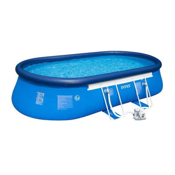 Intex 20 ft. x 12 ft. x 48 in. Oval Frame Pool Set