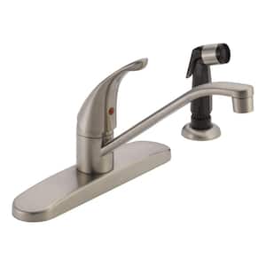 Core Single Handle Side Sprayer Standard Kitchen Faucet in Stainless