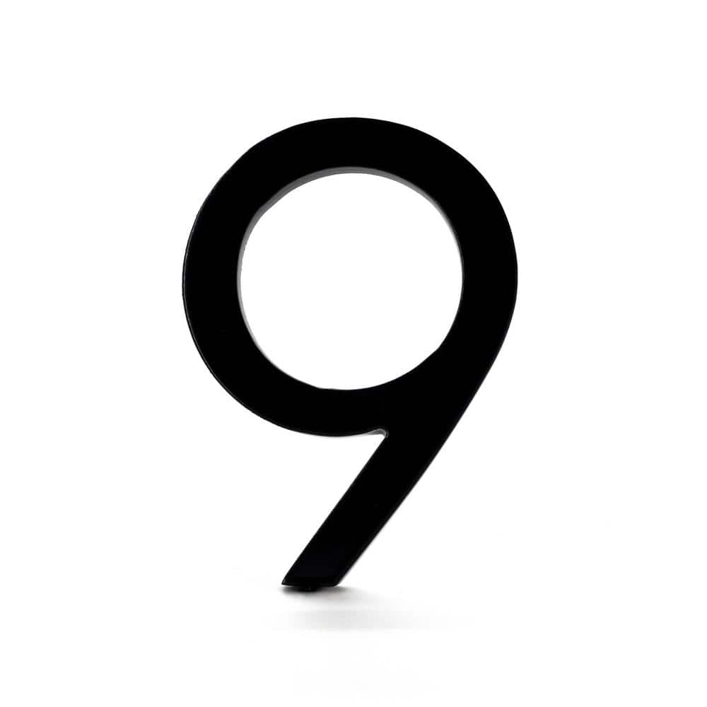 16 in. Black Aluminum Floating or Flat Modern House Number 9 price history on PriceWatchPro