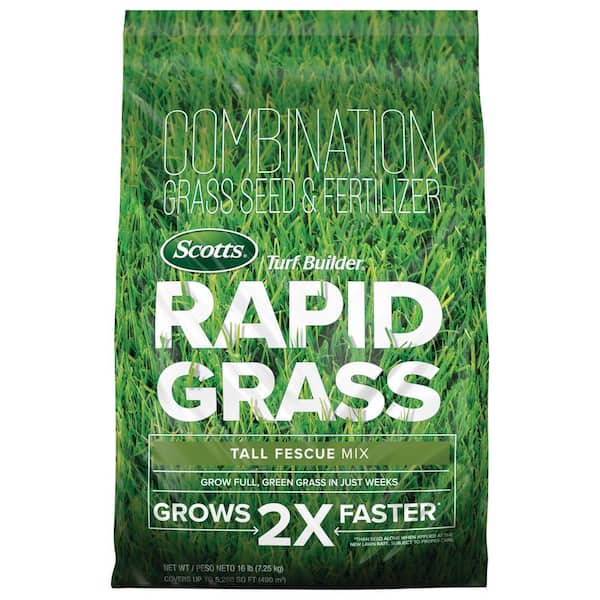 Scotts Turf Builder 16 lbs. Rapid Grass Tall Fescue Mix Combination Seed and Fertilizer Grows Green Grass in Just Weeks