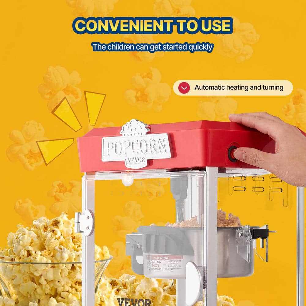 Red Steel 4 oz Countertop Popcorn Popper Machine