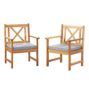 Manchester Acacia Wood Chairs with Cushions (Set of 2)