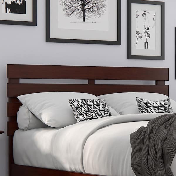 AFI Oxford Full Headboard with USB Turbo Charger in Walnut