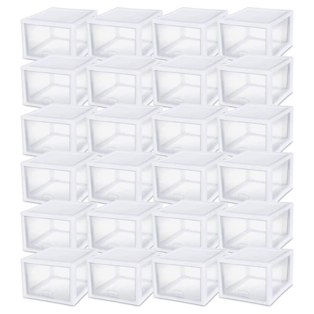 Sterilite 10.25 in. x 10.25 Clear Stackable Plastic Modular 1-Drawer ...