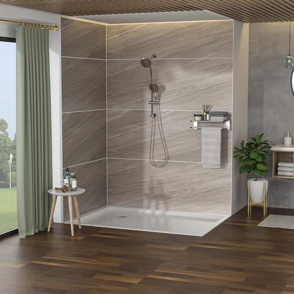 Staykiwi 5-Spray 5 in. Wall-Mounted Dual Fixed and Handheld Shower Head 1.8 GPM with Adjustable Slide Bar in Brushed Nickel