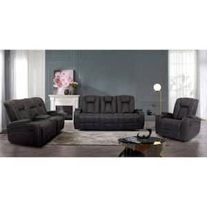 Stocklin 3-Piece Dark Gray Sofa Set