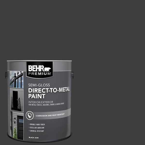 BEHR PREMIUM 1 gal. Black Semi-Gloss Direct to Metal Interior/Exterior Paint