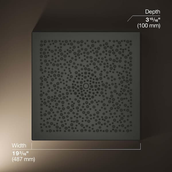 KOHLER Real Rain 1-Spray Patterns 2.5 GPM 19 in. Ceiling Mount Fixed Shower Head in Thunder Grey