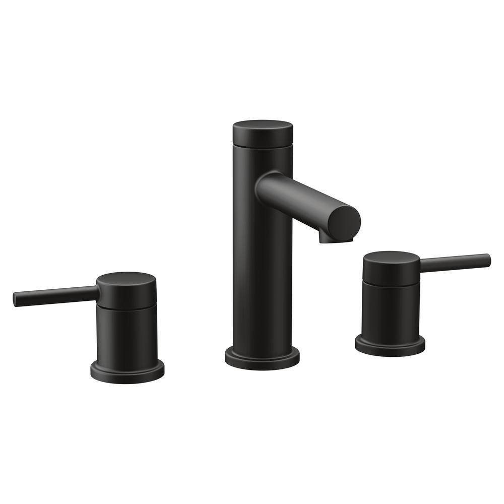 Matte Black 6 3/8" Metal Widespread Bathroom Faucet