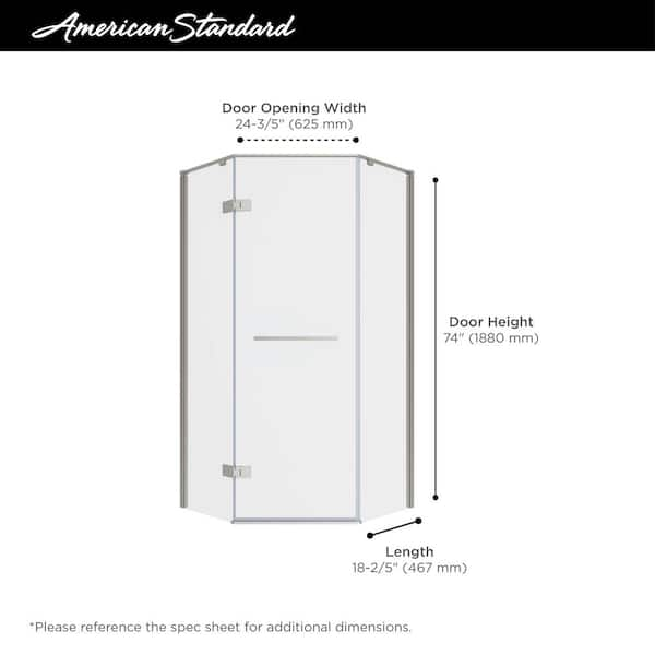 American Standard Ovation Curve 38 in. W x 72 in. H Neo Angle 