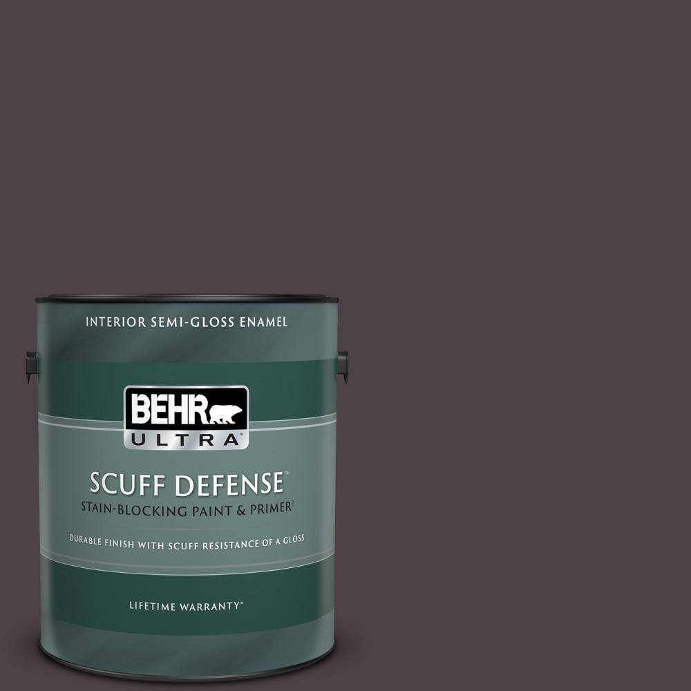 1 gal. #BXC-09 Dark Burgundy Wine Extra Durable Semi-Gloss Enamel Interior Paint & Primer