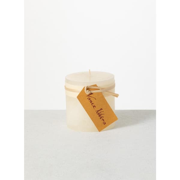 Vance Kitira 4.25 in. Melon White Timber Pillar Candle