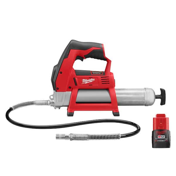 Milwaukee M12 12V Lithium-Ion Cordless Grease Gun with 2.0 Ah Compact Battery