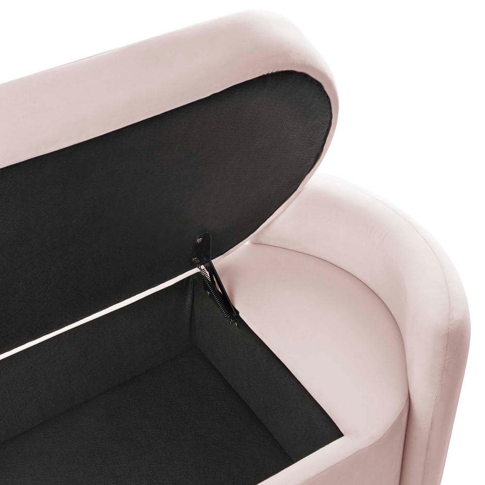 Nebula 62'' Pink Performance Velvet Upholstered Storage Bench