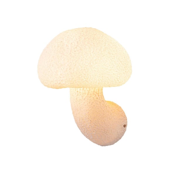 RRTYO Arjit 9.8 in. 1-Light Modern White Geometric Mushroom Shape Wall Sconce