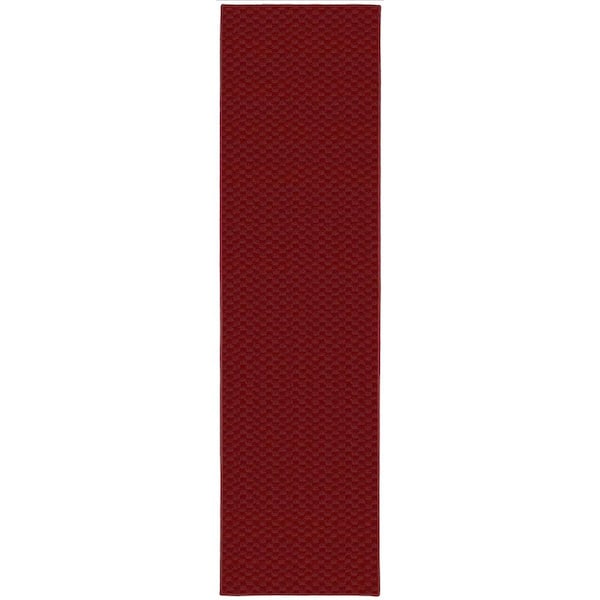 D473) Fenix Red Medallion Chenille Rug