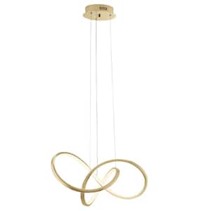 Knotted Collection 24-Watt Integrated LED Gold Chandelier