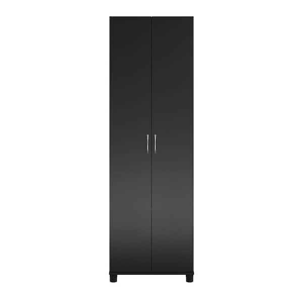 SystemBuild Evolution Lonn 23.7 in. x 75 in. x 15.39 in. 5 Shelves Freestanding Utility Storage Cabinet in Black