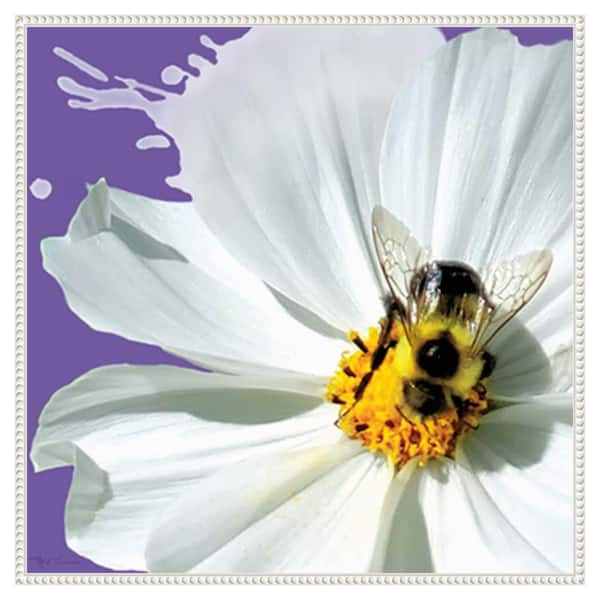 Amanti Art Flower Pop IV by Marie Elaine Cusson 30 in. W x 30 in. H Canvas Float Frame in White