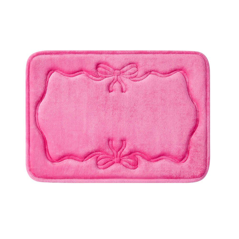 Ribbon Border 17 in. x 24 in. Hot Pink Novelty Polyester Rectangle Bath Mats price history on PriceWatchPro