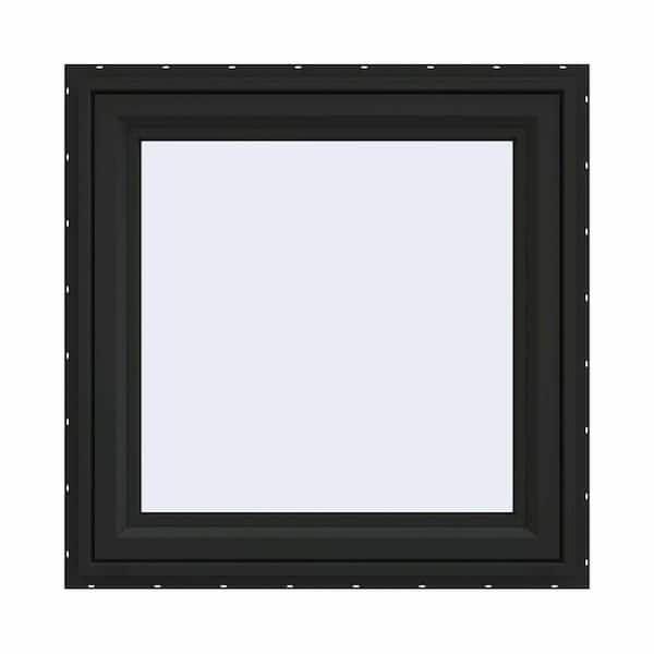 36 in. x 36 in. V-4500 Series Bronze FiniShield Vinyl Right-Handed Casement Window with Fiberglass Mesh Screen