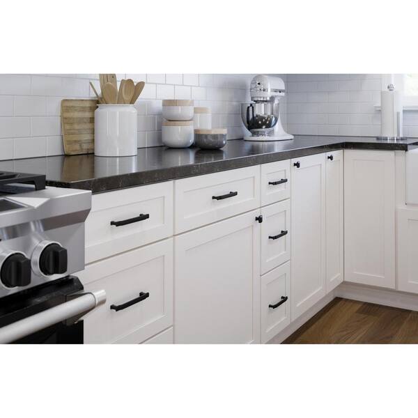 29 Cabinet Cup Pulls to Instantly Upgrade Your Kitchen  Black kitchen knobs,  Classic kitchens, White kitchen cabinets