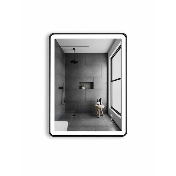 24 in. W x 32 in. H LED Mirror Rectangular Framed AntiFog Wall