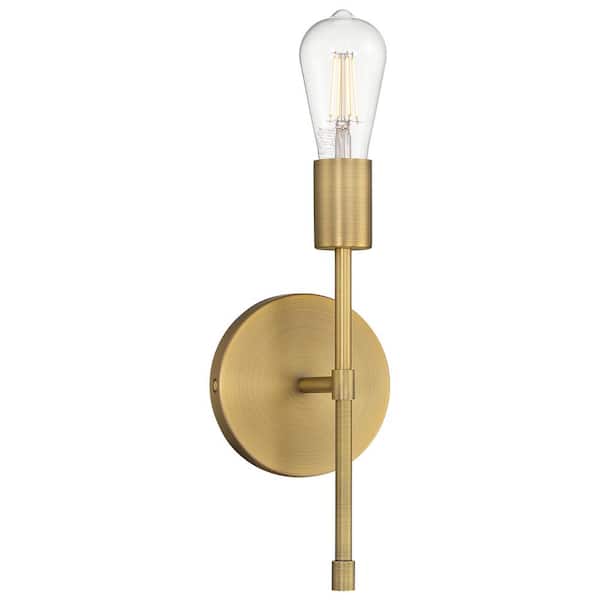 Iconic II 1-Light Antique Brushed Brass Wall Sconce