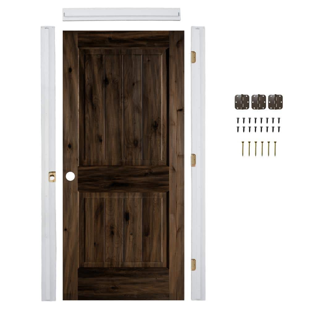 28in.x80in. Knotty Alder Right-Hand Sq.Top VG Black Stain Single Assembly Required Interior Door Kit w/QuickAssembleJamb price history on PriceWatchPro