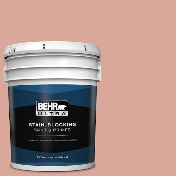 BEHR ULTRA 5 gal. #PMD-70 Cottage Rose Satin Enamel Exterior Paint & Primer