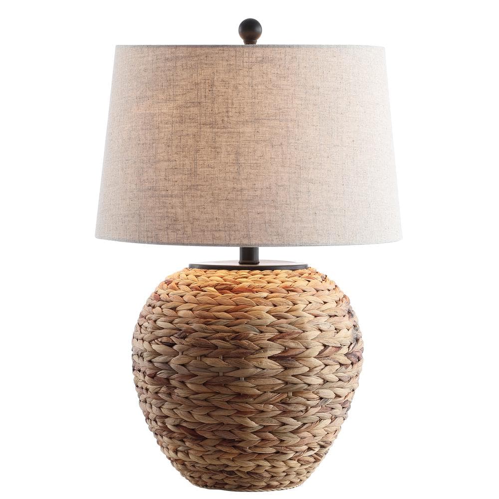 Coastal Cottage 24.5" White Painted LED Table Lamp with Linen Shade