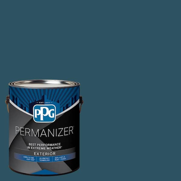 PERMANIZER 1 gal. PPG1149-7 Blue Bayberry Satin Exterior Paint
