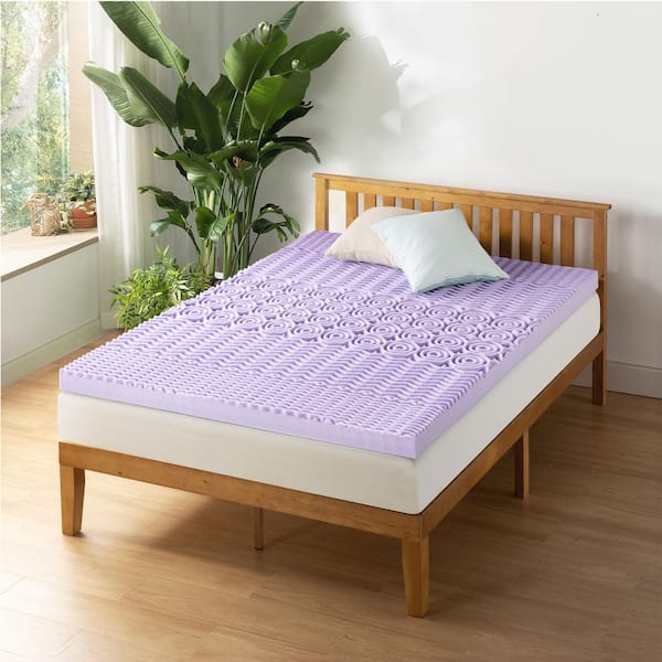 Mellow 3 In Queen 5 Zone Memory Foam Mattress Topper With Lavender Infusion Purple
