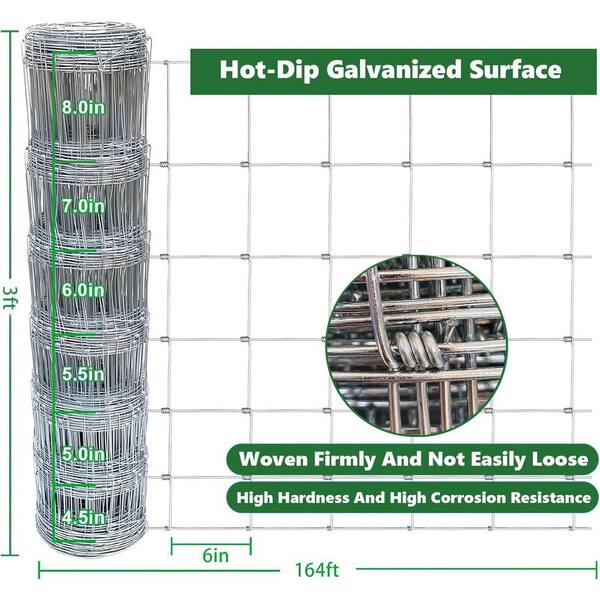 36 in. x 164 ft. 13-Gauge Heavy Zinc Coating Mesh Supports Garden Plant and Rabbit Cages Chicken Fence
