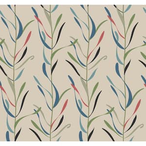 Chloe Vine Savanna Multi-Colored Matte Pre-pasted Paper Wallpaper 60.75 sq. ft