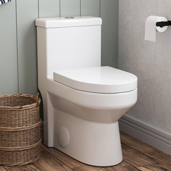 DEERVALLEY Liberty 12 in. Rough in Size 1-Piece 1.1/1.6 GPF Compact Dual Flush Elongated Toilet in White Seat Included