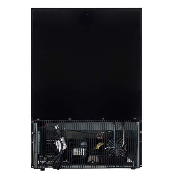 Forno Bacchino 24 Inch Wine Cooler in Black, Antique Brass Handles