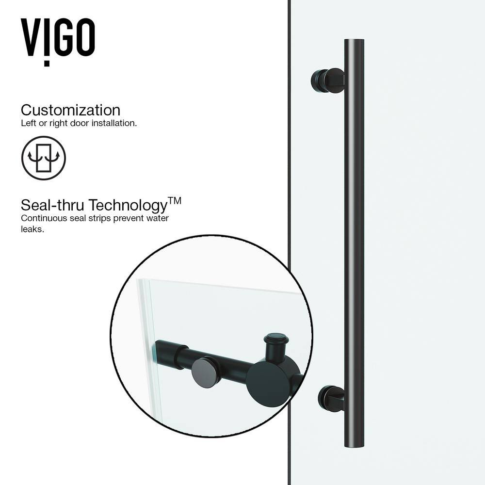 Elan 72" Frameless Sliding Shower Door with Clear Glass