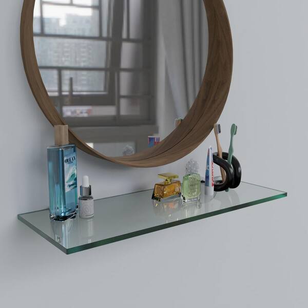 Fab Glass and Mirror 18 in. L x 0.37 in. H x 4-3/4 in. W Floating