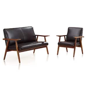 ArchDuke 2-Piece Black and Amber Loveseat and Armchair Set