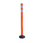 Three D Traffic Works 42 in. White Flat Delineator Post and Base with 3 ...