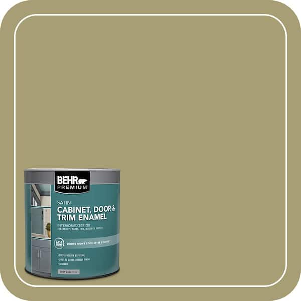BEHR PREMIUM 1 qt. #PPU9-04 Fresh Olive Satin Enamel Interior